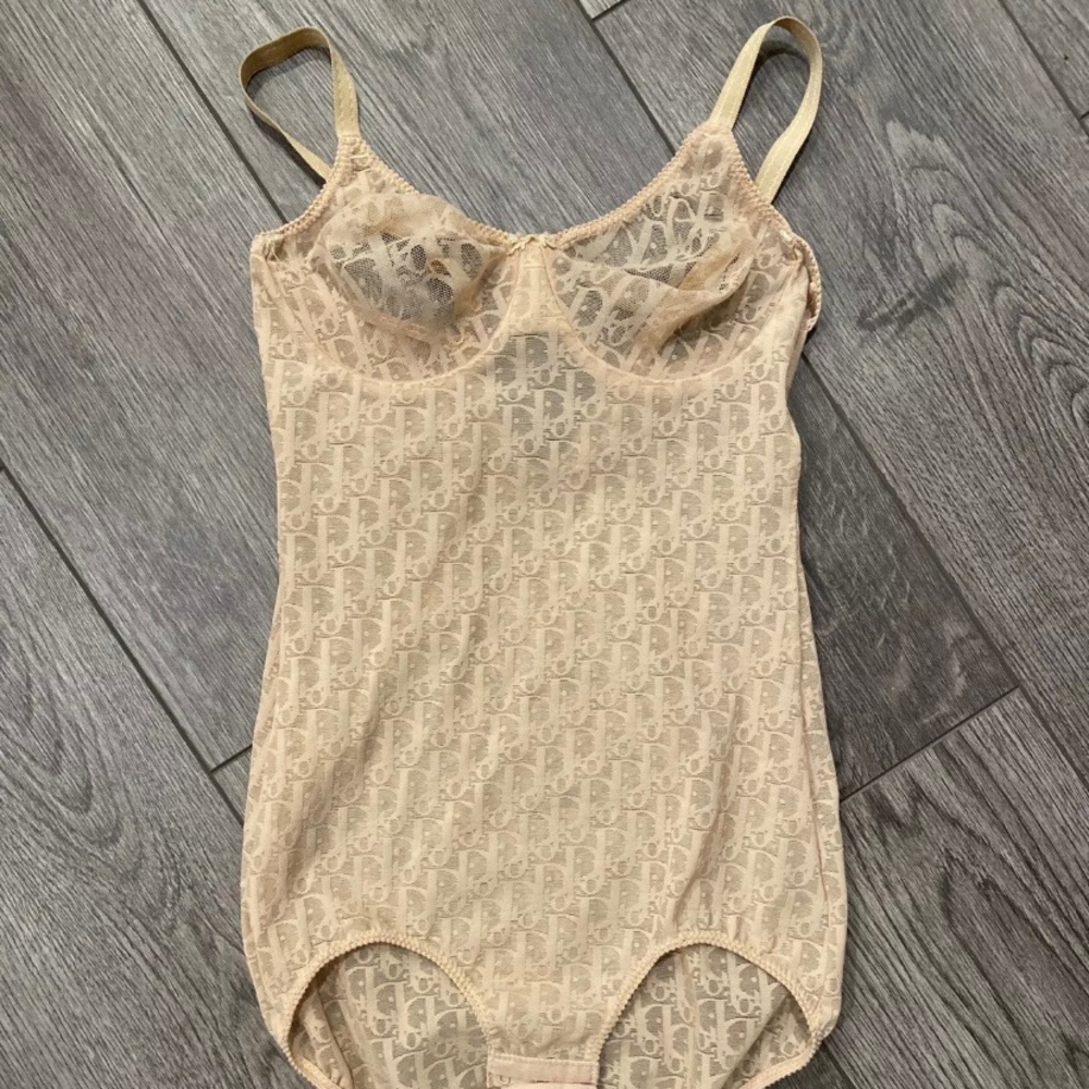 CHRISTIAN DIOR Monogram Lingerie Bodysuit ~Rare